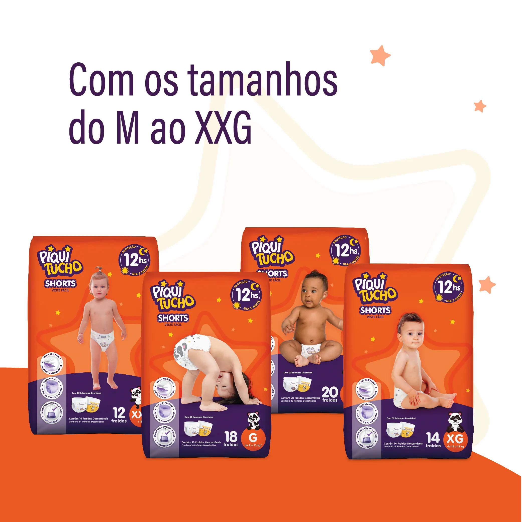 Fraldas Descartáveis Piquitucho Shorts Fraldas Descartáveis Piquitucho Shorts