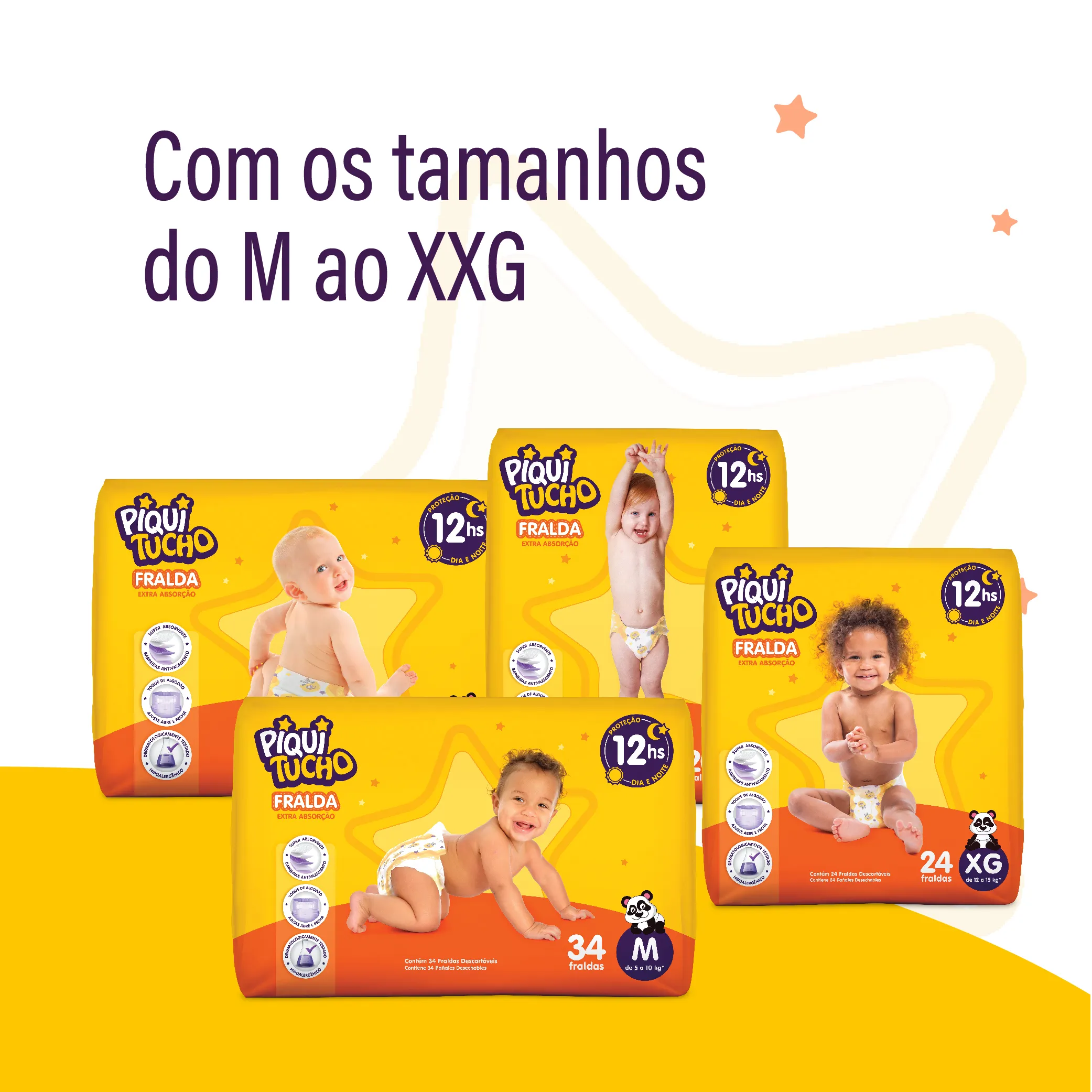 Fraldas Descartáveis Piquitucho Tiras Fraldas Descartáveis Piquitucho Tiras