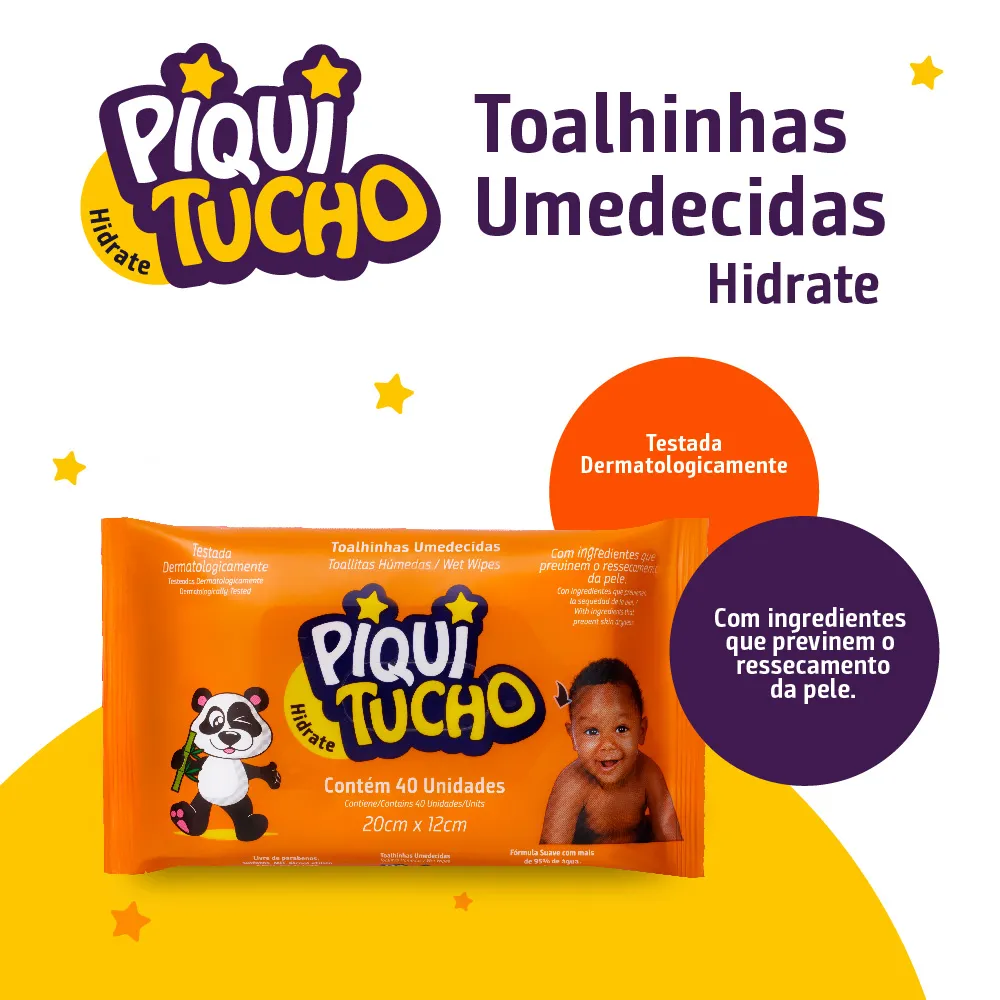 Toalhas Umedecidas Piquitucho Hidrate